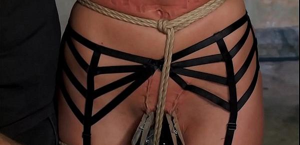  Tied MILF is anal toyed in training